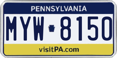 PA license plate MYW8150