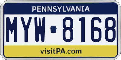 PA license plate MYW8168