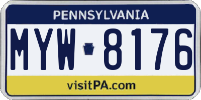 PA license plate MYW8176