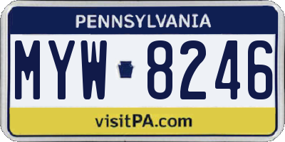 PA license plate MYW8246