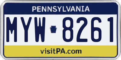 PA license plate MYW8261