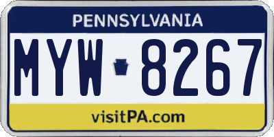PA license plate MYW8267