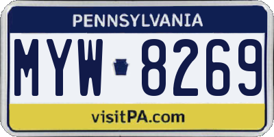 PA license plate MYW8269