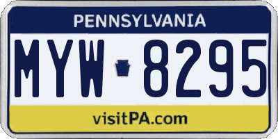 PA license plate MYW8295