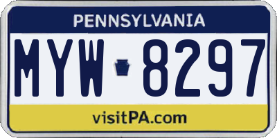 PA license plate MYW8297