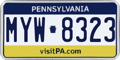PA license plate MYW8323