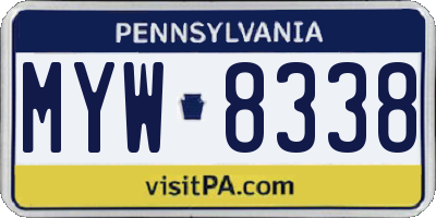 PA license plate MYW8338