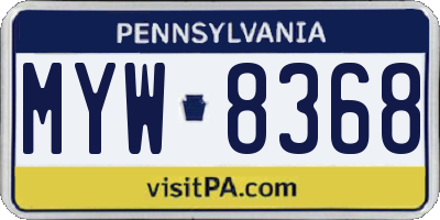 PA license plate MYW8368