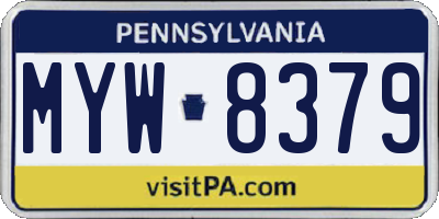PA license plate MYW8379