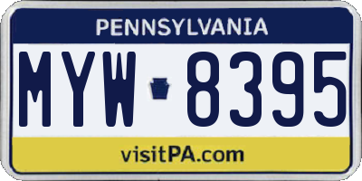 PA license plate MYW8395