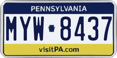 PA license plate MYW8437