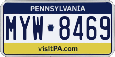 PA license plate MYW8469