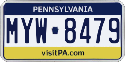 PA license plate MYW8479