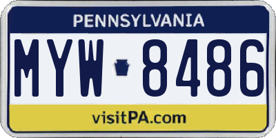 PA license plate MYW8486