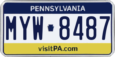 PA license plate MYW8487