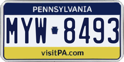 PA license plate MYW8493