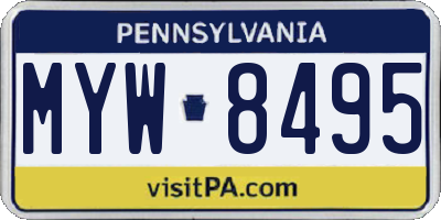 PA license plate MYW8495