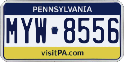 PA license plate MYW8556