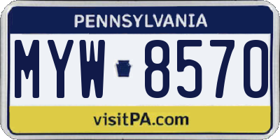 PA license plate MYW8570