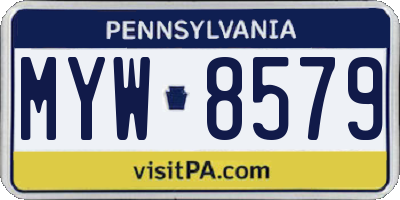 PA license plate MYW8579