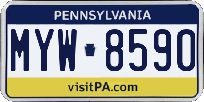 PA license plate MYW8590