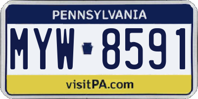 PA license plate MYW8591