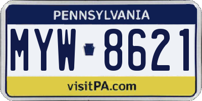 PA license plate MYW8621