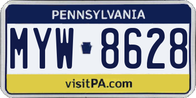 PA license plate MYW8628