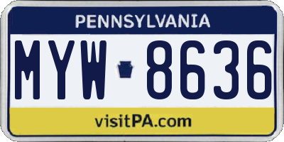 PA license plate MYW8636