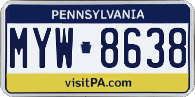 PA license plate MYW8638