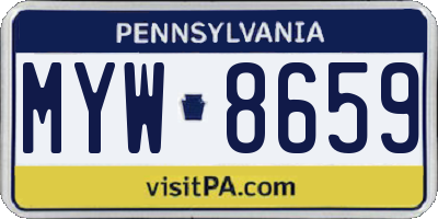 PA license plate MYW8659