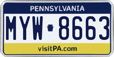 PA license plate MYW8663