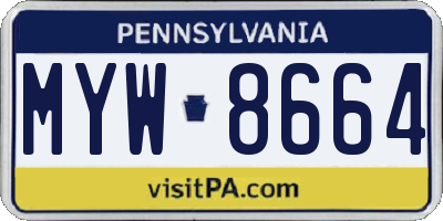PA license plate MYW8664