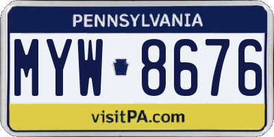 PA license plate MYW8676
