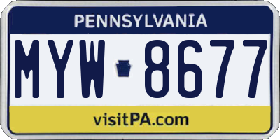 PA license plate MYW8677