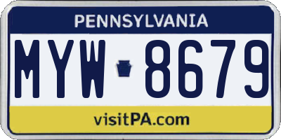 PA license plate MYW8679