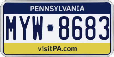 PA license plate MYW8683