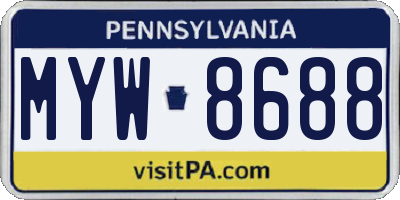 PA license plate MYW8688
