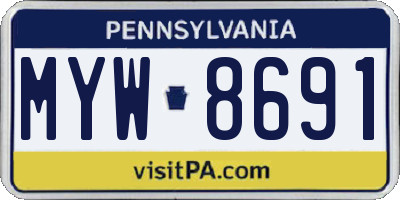 PA license plate MYW8691