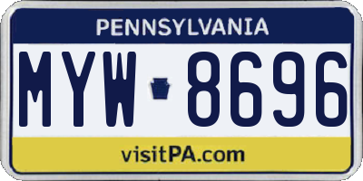 PA license plate MYW8696