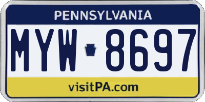 PA license plate MYW8697