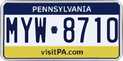 PA license plate MYW8710