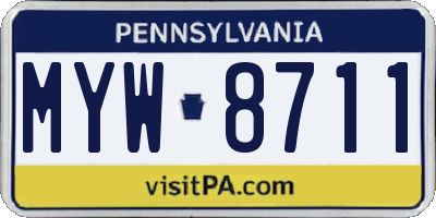 PA license plate MYW8711