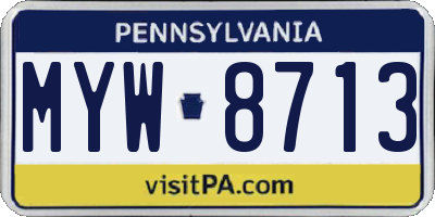 PA license plate MYW8713