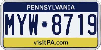 PA license plate MYW8719