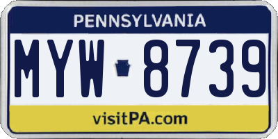 PA license plate MYW8739