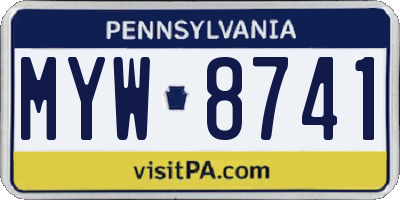 PA license plate MYW8741