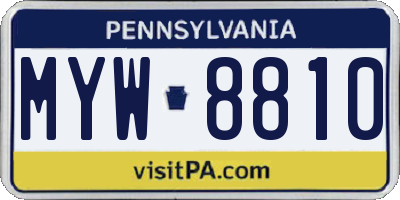 PA license plate MYW8810