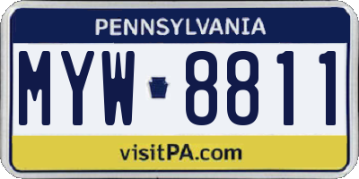 PA license plate MYW8811