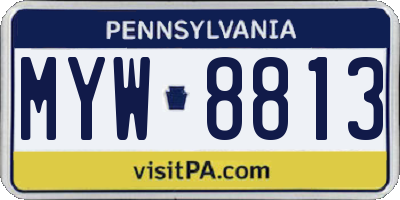 PA license plate MYW8813